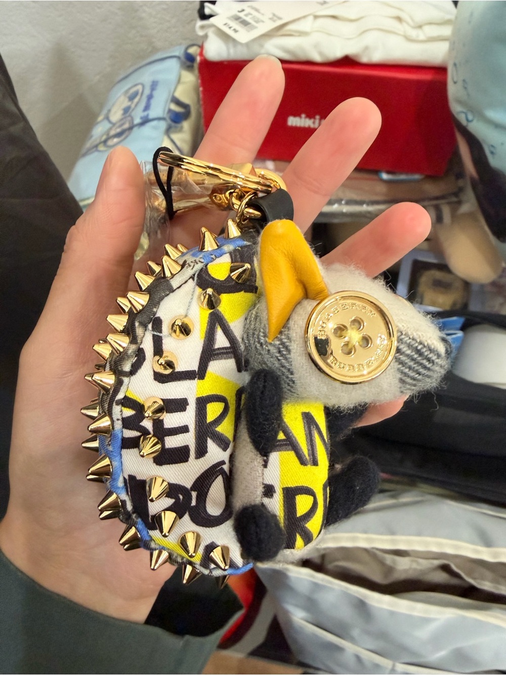 Burberry Spiked Studded Keychain - Blue, Black & White - Picture 4 of 8